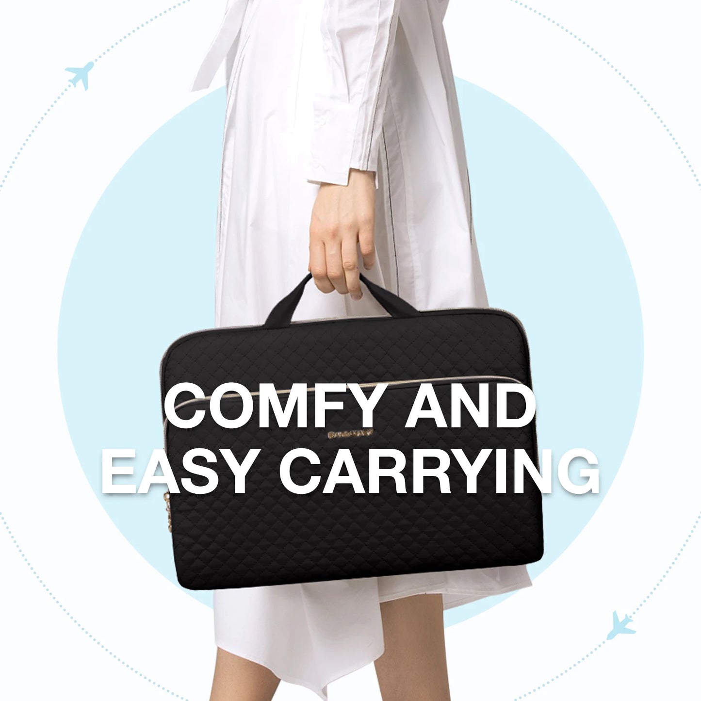 BAGSMART Laptop Handbag & Sleeve 13.3"–15.6" — Shoulder Briefcase for Women, MacBook Air/Pro