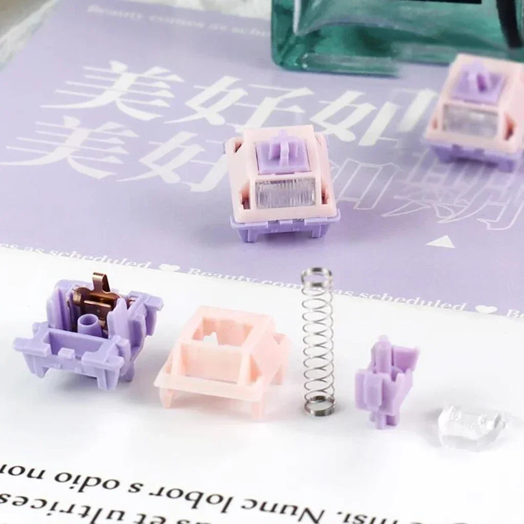 MMD Princess V4 Mechanical Keyboard Switches – 5-Pin Linear & Tactile, RGB, Lubricated, 10–110 PCS