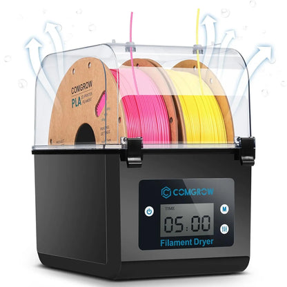 Comgrow Filament Dry Box – 2-Roll Dehydrator & Spool Holder, 1.75mm & 2.85mm