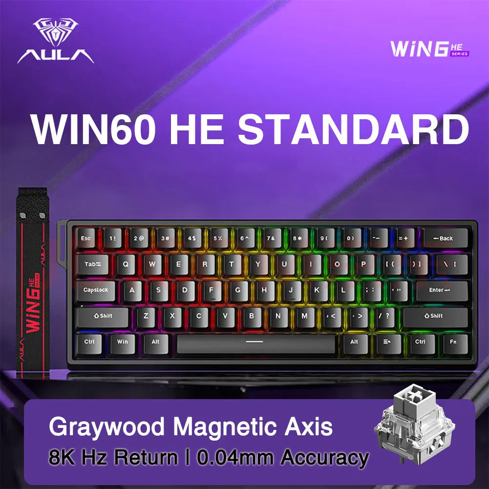 AULA WIN60 / WIN68 HE Gaming Keyboard – Rapid Trigger, RGB, Hotswap