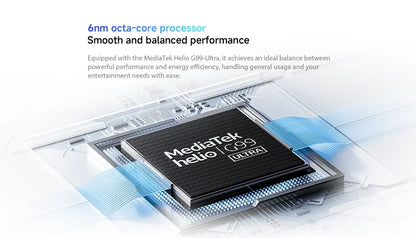Xiaomi Redmi Note 14 smartphone with 108MP camera, 120Hz display, and MediaTek Helio G99 processor in black.