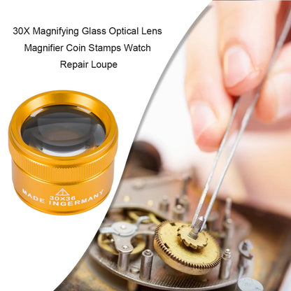 30X 36mm Magnifying Glass Loupe – K9 Optical Lens for Jewelry, Coins & Stamps