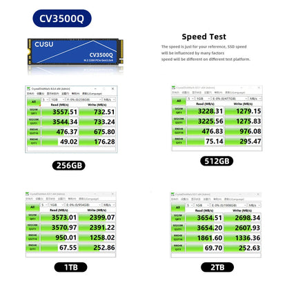 CUSU M.2 NVMe SSD | 256GB to 2TB | PCIe 3.0 | M.2 2280 | Laptop & PC Internal Solid State Drive
