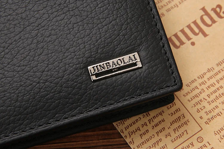 Genuine Cowhide Leather Men's Wallet – Short Bifold