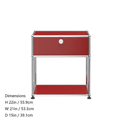 Stainless steel metal nightstand with storage cabinets for living room or bedroom, modern bedroom furniture by R.E.D. Shopping