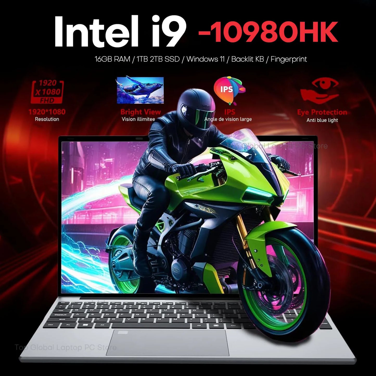 15.6" Gaming Laptop – Intel Core i9-10980HK or i3-6100U, 16GB RAM, up to 2TB SSD, Fingerprint, Backlit | Windows 11