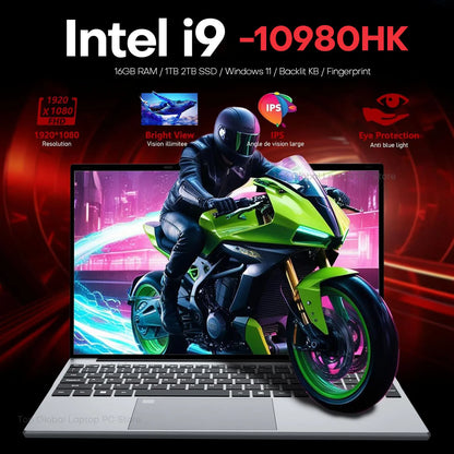 15.6" Gaming Laptop – Intel Core i9-10980HK or i3-6100U, 16GB RAM, up to 2TB SSD, Fingerprint, Backlit | Windows 11