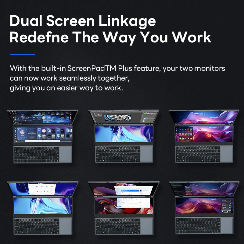 BYONE Dual Screen Gaming Laptop — Intel 10th Gen, Up to 64GB DDR4, Up to 4TB SSD, Windows 11, Touch Display