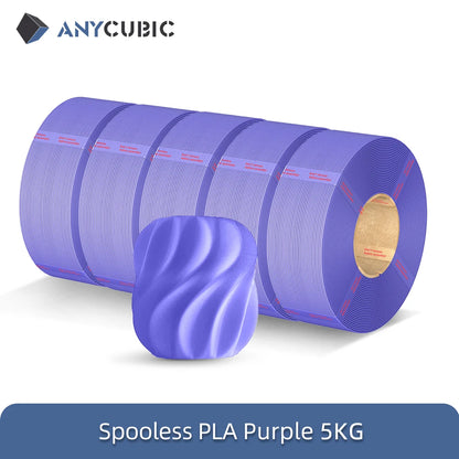 ANYCUBIC 10KG Spooless PLA Filament 1.75mm – Refill for Kobra 3 & S1C