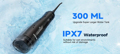 Portable Oral Irrigator | 5 Jet Tips | 5 Modes | 300ml | IPX7 Water Flosser