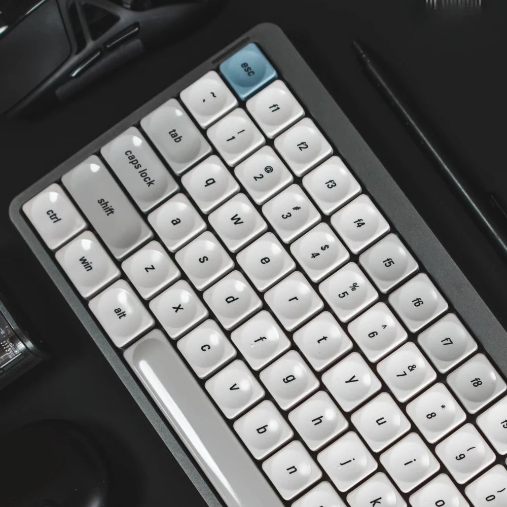 LCK Low Profile PBT Keycap Set – Retro Gray, for 61/68/75/84/87/96/104-Key Mechanical Keyboards