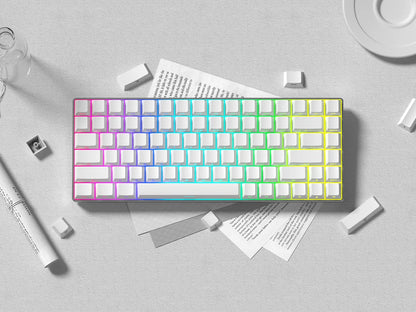 Cherry Profile PBT Keycaps 133+ Keys – White Side-Printed Shine-Through for MX Switches