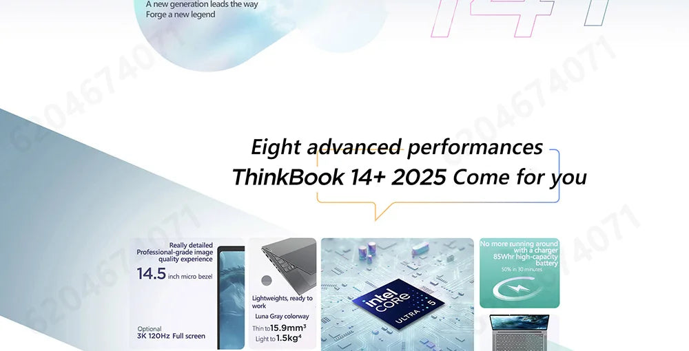 Lenovo ThinkBook 14+ 2025 – Intel Ultra 5 225H, 32GB DDR5, 1TB SSD, 14.5" 3K 120Hz, Windows 11