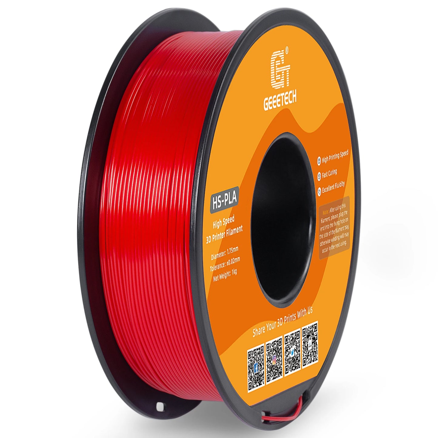 GEEETECH High-Speed PLA Filament – 1.75mm, 1KG, Fast Curing, HS-PLA for High-Speed 3D Printing