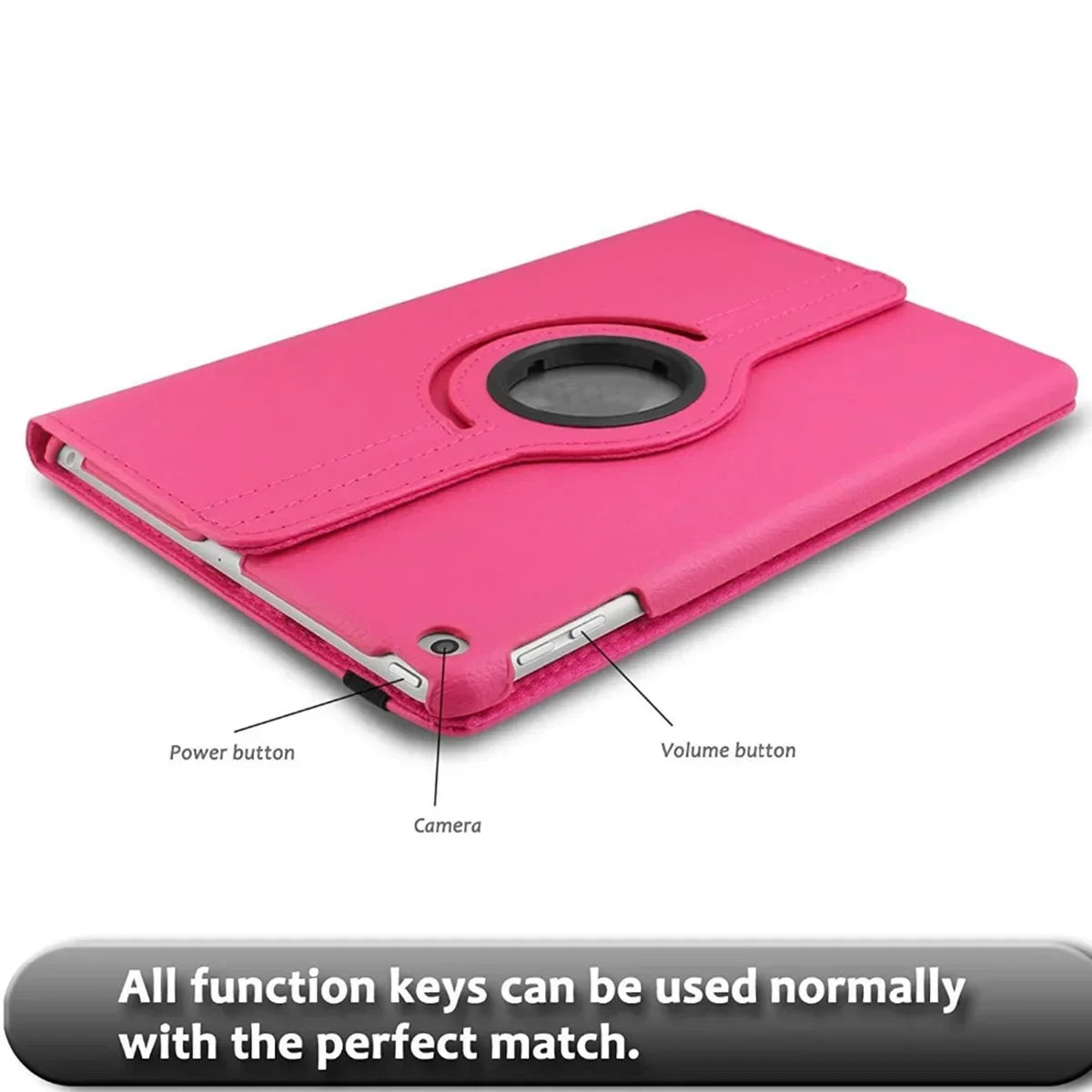 360° Rotating Stand Leather iPad Case – Pro 11"/12.9"/13", Air, Mini, 7th–10th Gen