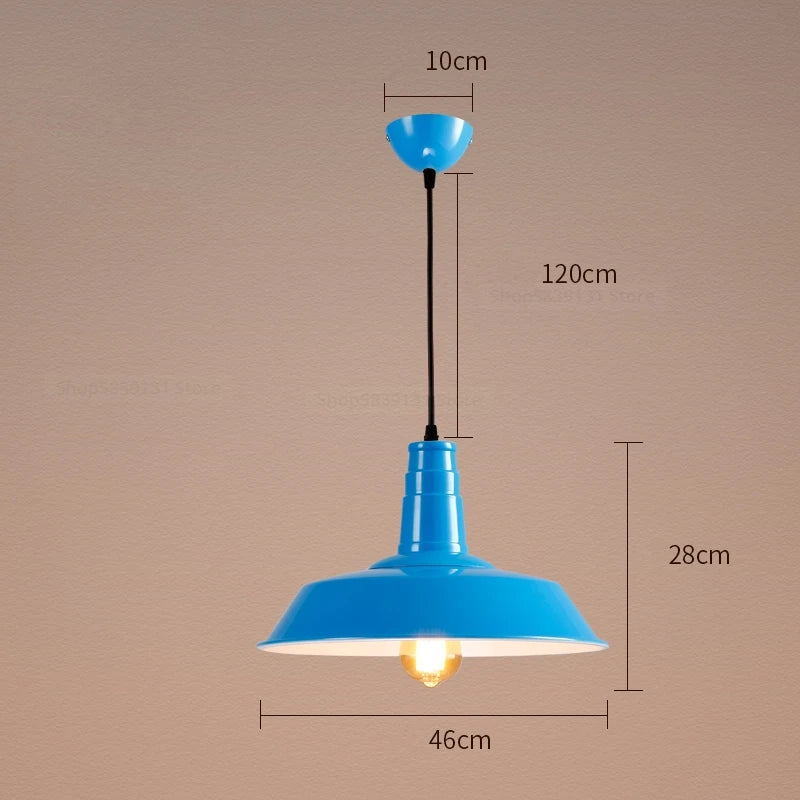 Nordic Industrial Retro Pendant Light – E27 Vintage Loft Bar Cafe Lamp