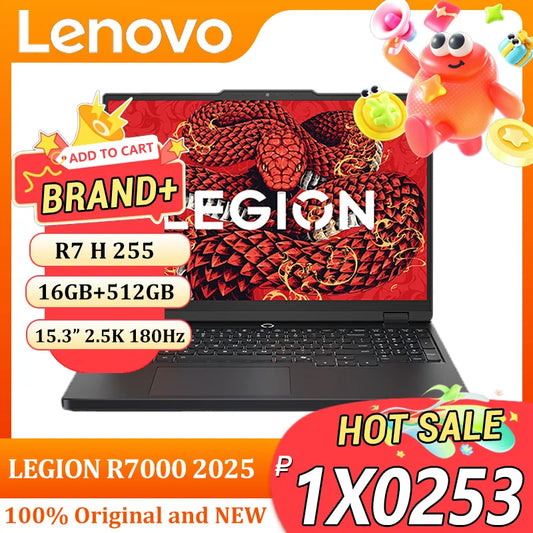 Lenovo Legion R7000 2025 Gaming Laptop — Ryzen 7 H255, RTX 5050 8G, 16GB, 512GB, 15.3" 2.5K 180Hz