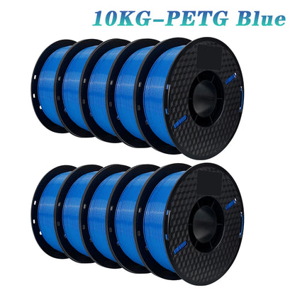 3D Printer Filament Bundle – 10KG, 1.75mm PLA / PETG, 10 Rolls, Mixed Colors & Materials, Fast Ship