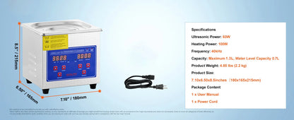 SucceBuy 1.3L Ultrasonic Cleaner with Digital Timer – Jewelry, Glasses & Home Appliances