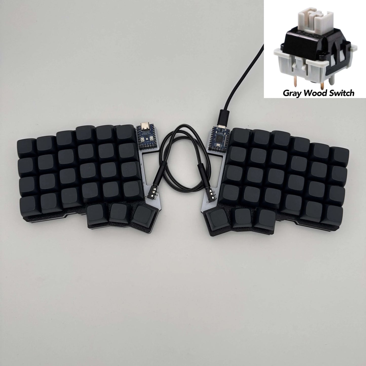 Silakka54 Split Ergonomic Keyboard Kit | QMK/VIAL | MX & Choc Switch | TRRS Cable | Custom PC Accessory