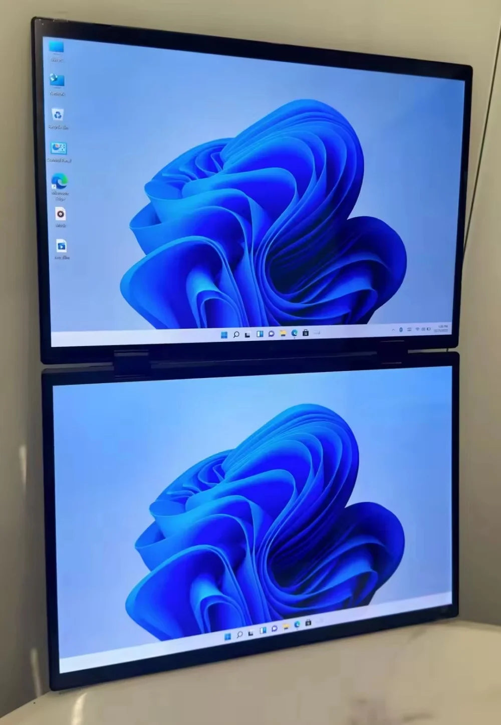 Intel N100 dual-screen laptop with 14-inch 2K touch display, 32GB RAM, 360-degree flip, metal case, 2-in-1 notebook.