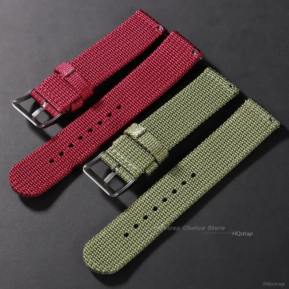 Quick Release Canvas Nylon Watch Strap 18–24mm – Men & Women Replacement Watchband