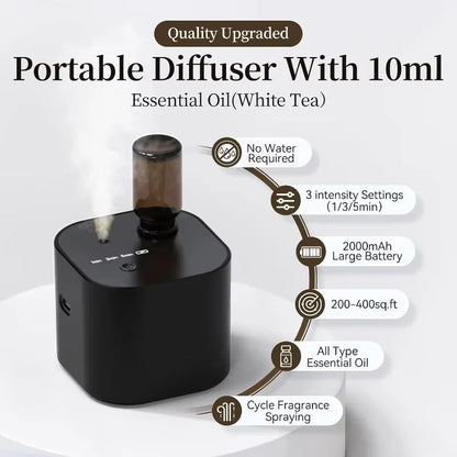 Waterless Portable Aroma Diffuser | 3 Mist Modes | Essential Oils | Aromatherapy | Home Office Bedroom
