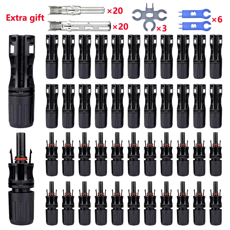 Solar Panel Connector Kit 1000V 30A – PV MC4 Connectors 2.5/4/6mm²