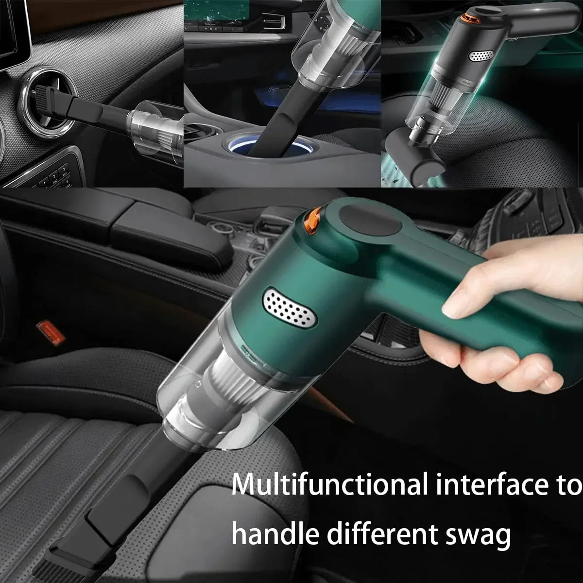 10,000Pa Handheld Vacuum Cleaner – Wireless, 25W, Bagless, Pet Hair, Car & Home (White / Black)