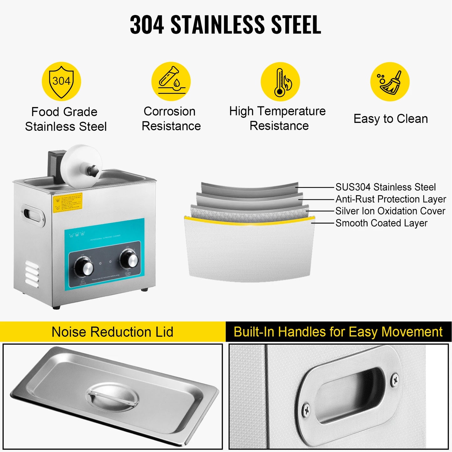 SucceBuy 6L Ultrasonic Vinyl Record Cleaner | Jewelry, Dental & Contact Lens
