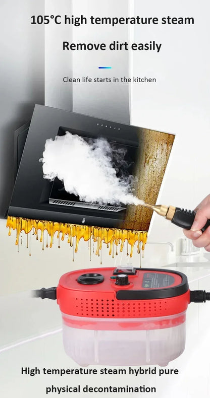 2500W Steam Cleaner 1200ml – High Temperature Pressure Washer for AC, Kitchen Hood & Car 220V