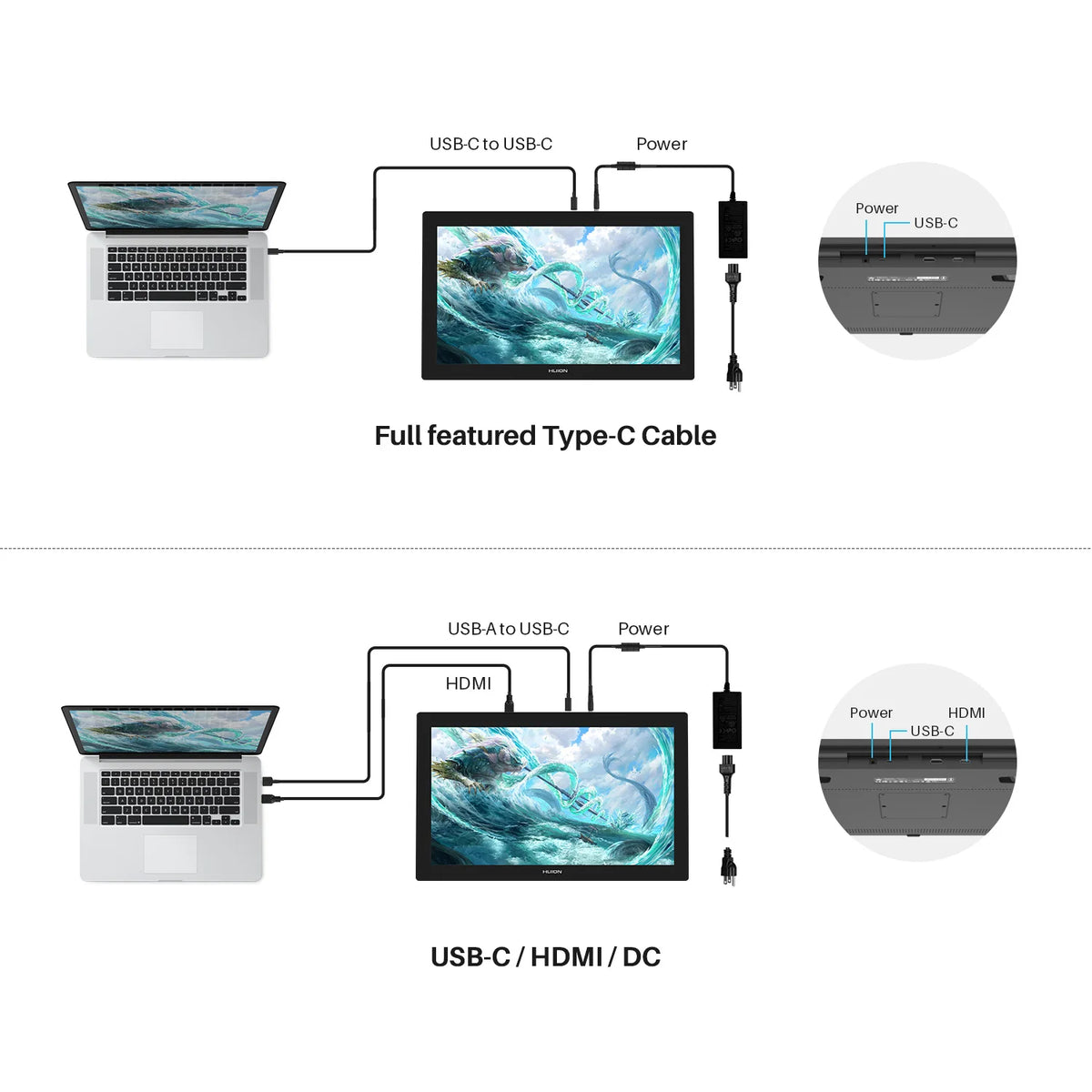 HUION Kamvas Pro 24 4K UHD – 23.8" Drawing Monitor, 8192 Levels, 140% sRGB