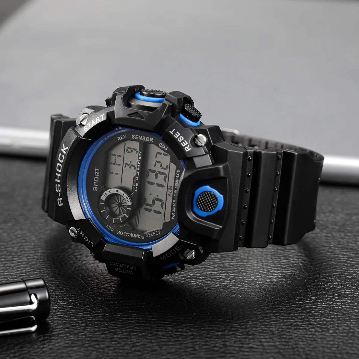 Men's R.E.D. Sports Electronic Wristwatch with large dial, waterproof design, luminous display, and alarm feature.