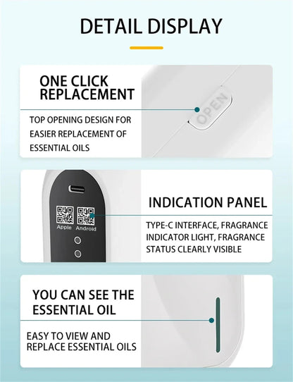 Hotel Scent Machine Aroma Diffuser – 200m³ Coverage, Bluetooth App Control