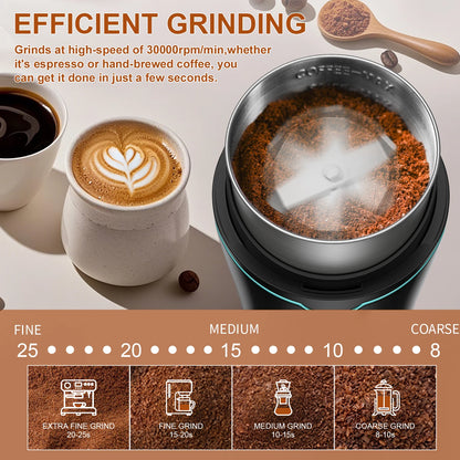 KIRAINAFLY 300W Professional Coffee & Spice Grinder – Removable Stainless Steel Cup