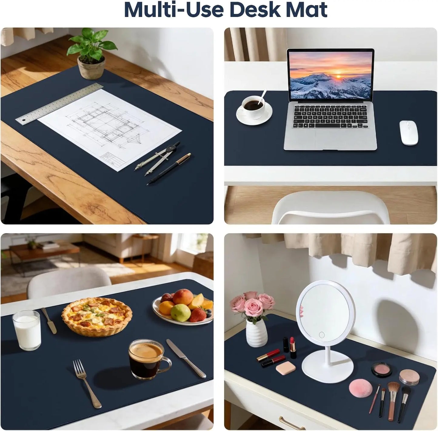 Large PU Leather Desk Pad – Non-Slip Office Desk Mat, Mouse Pad for Office & School, Multiple Sizes