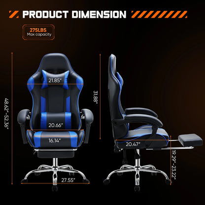 JHK Ergonomic Racing Gaming Chair – PU Leather with Headrest & Lumbar Support