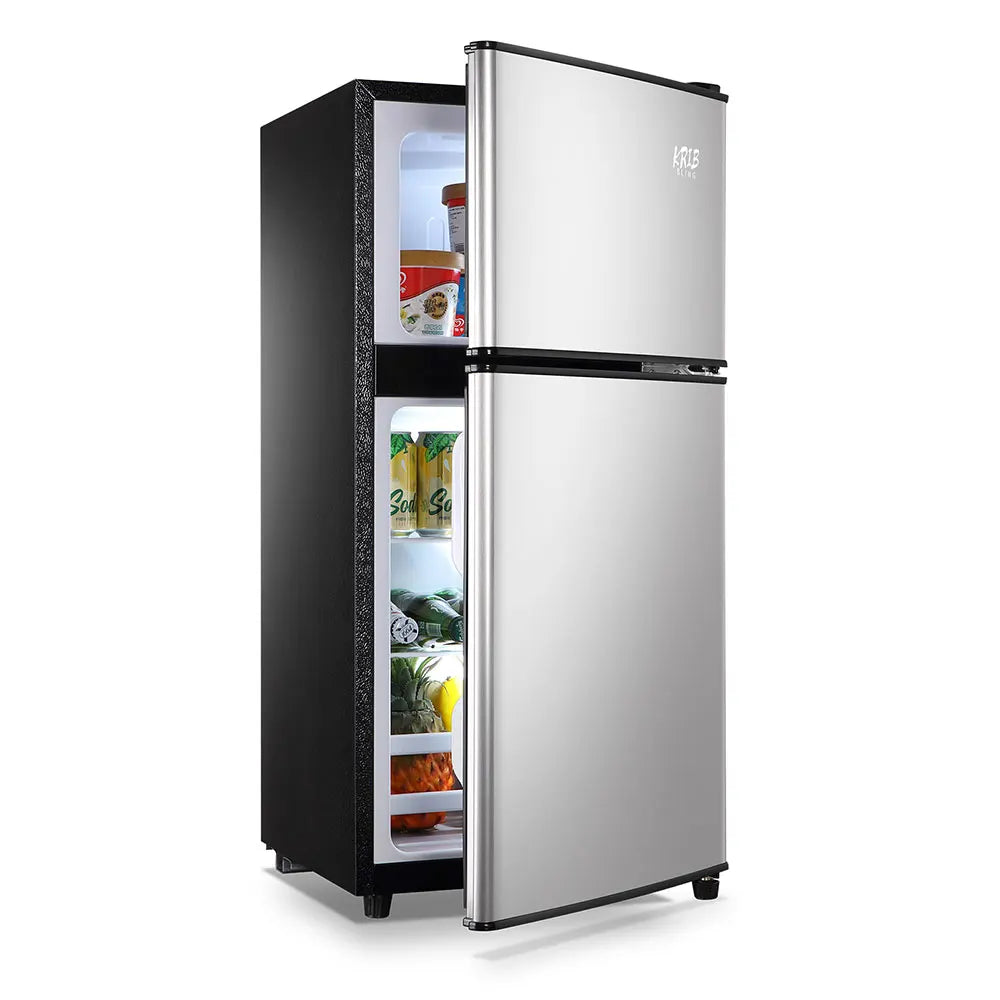 Mini Fridge with Freezer 2.9 Cu.Ft – Double Door, 7-Level Thermostat, Energy Saving, Low Noise