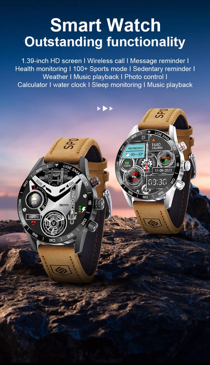 LIGE 2024 Rugged Military GPS Smart Watch – AMOLED HD, Heart Rate, BT Call, Waterproof