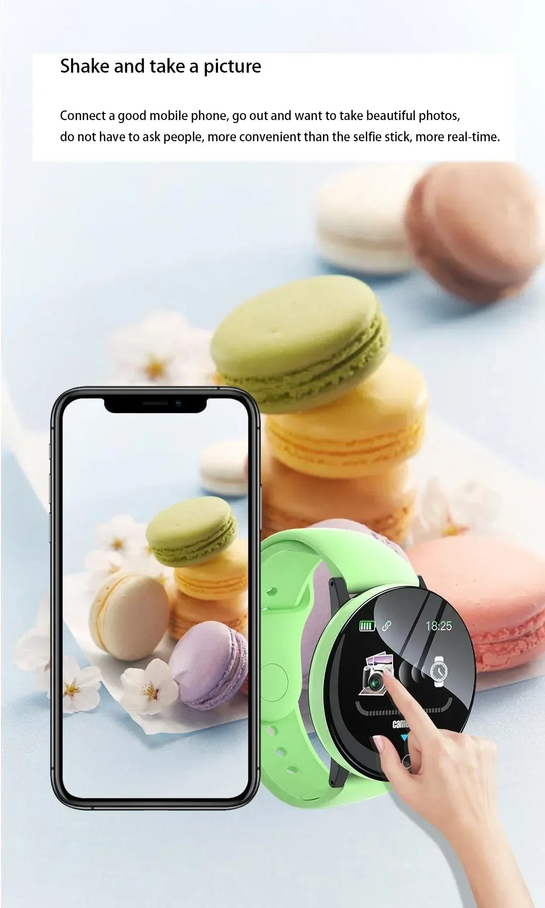 R.E.D. D18 Smartwatch with circular color screen, multi-sport modes, and call and music control features.