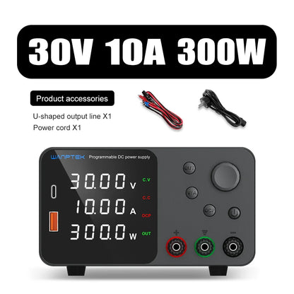 Wanptek Adjustable DC Lab Bench Power Supply – 30V/10A, 60V/5A, 120V/3A