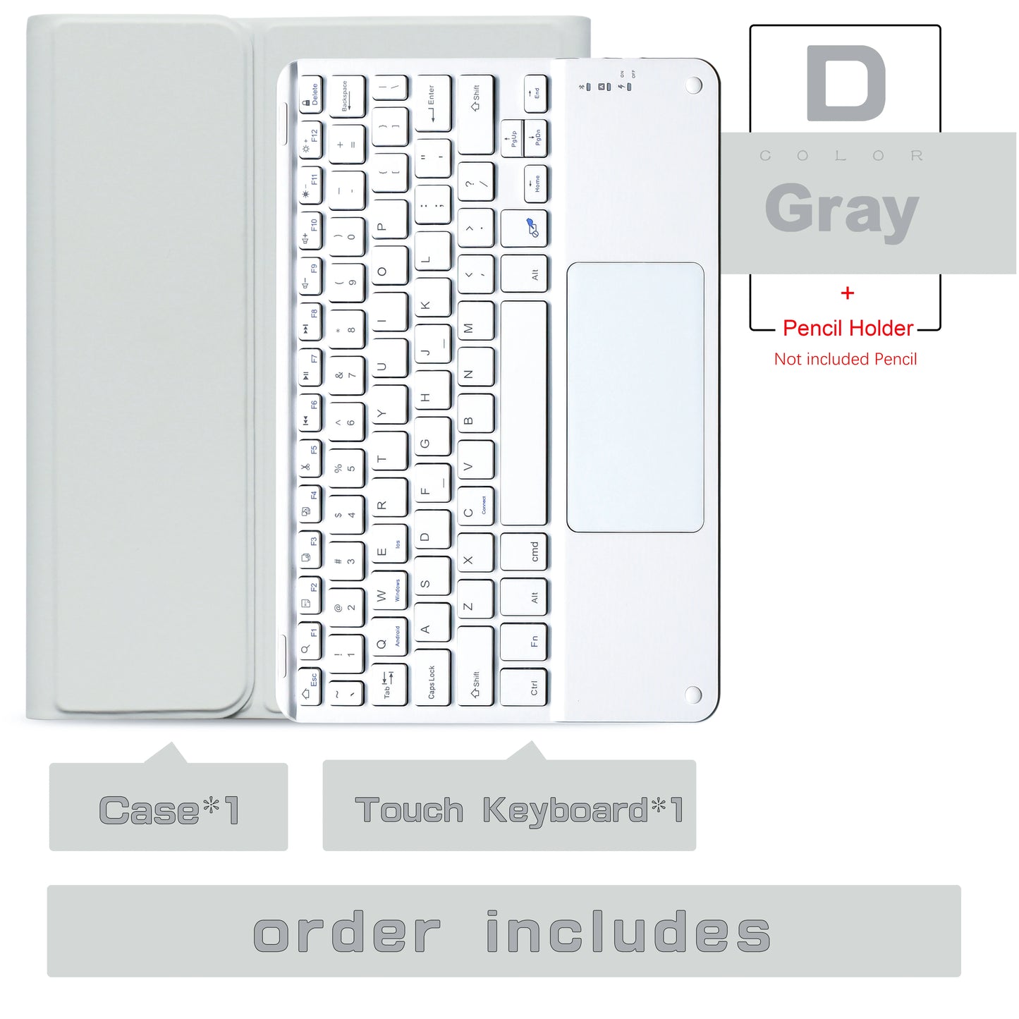 Wireless Magic Keyboard & Mouse Case for iPad Pro 11/13, Air 11/13, iPad 7-10 Gen – Bluetooth, Touchpad