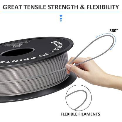 GEEETECH 3D Printer Filament – 10KG Box, 1.75mm Matte / PETG / Silk PLA / TPU / ABS, Safe Materials