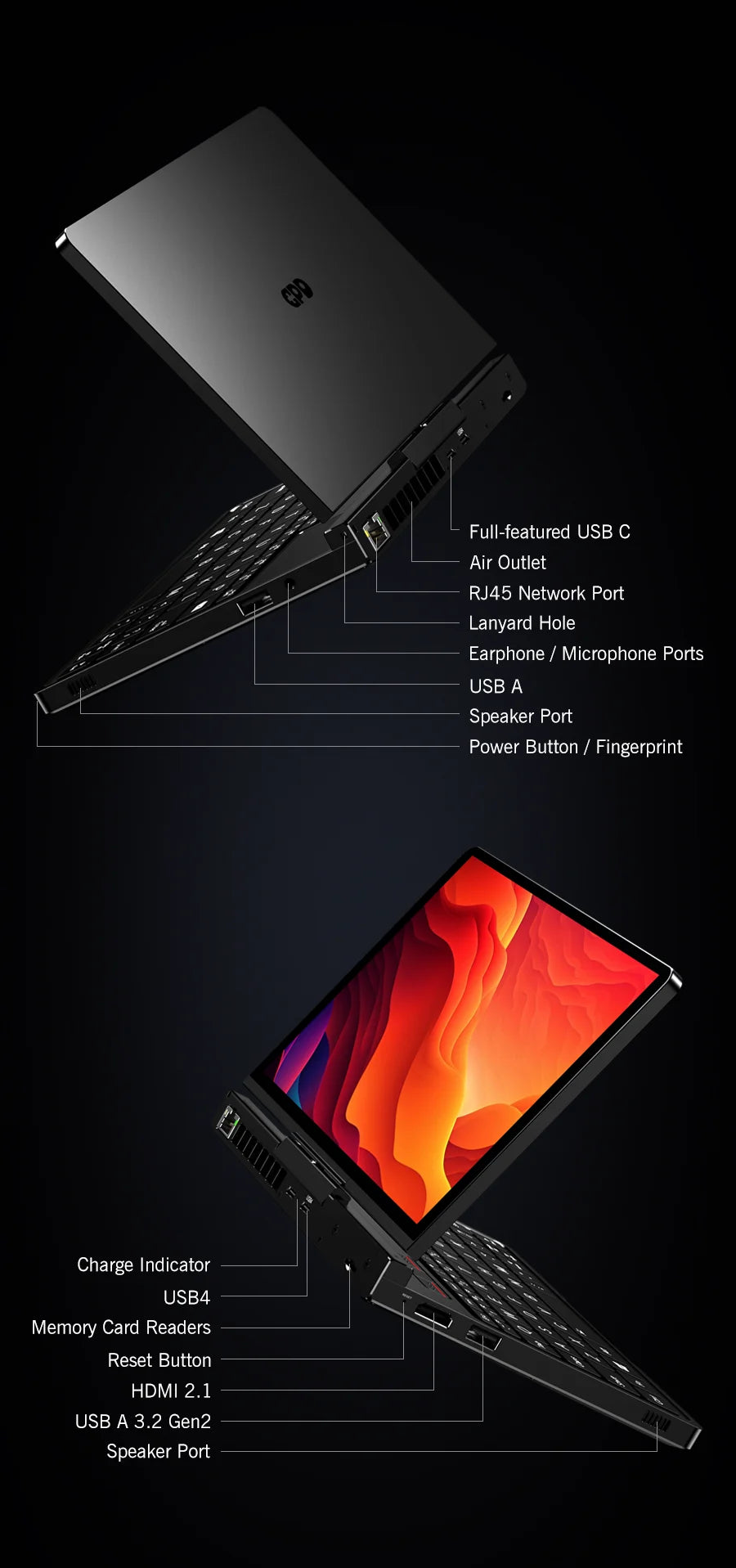 GPD Pocket 4 8.8" — AMD AI 9 HX 370, 64GB RAM, 2TB NVMe, 180° Flip, Portable Mini PC