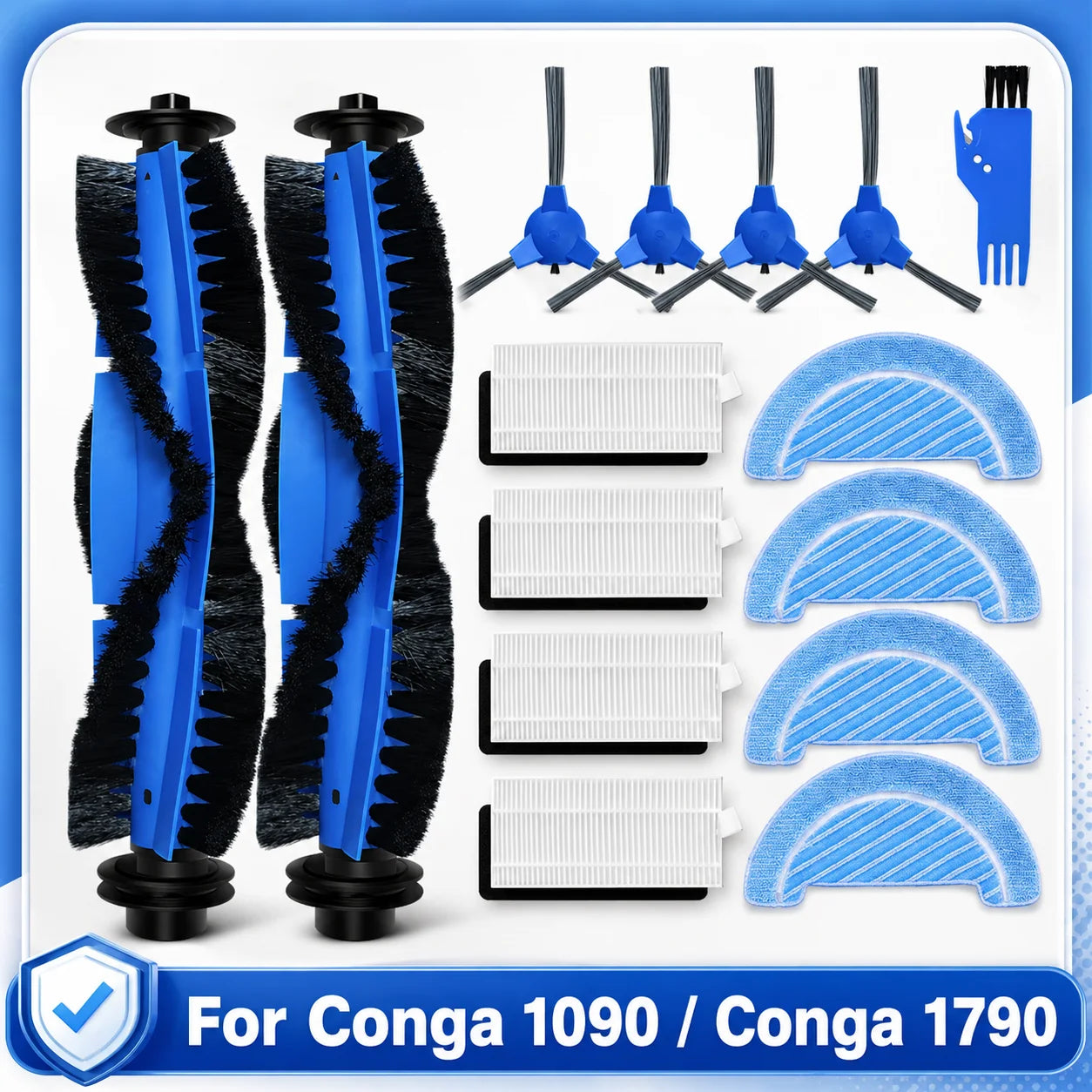 Cecotec Conga 1090 / 1790 Titanium Ultra Robot Vacuum Spare Parts – Brush, Filter & Mop