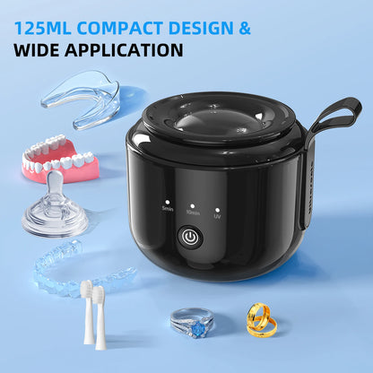 KUNPHY Dental Pod Ultrasonic Retainer Cleaner 200ml – UV Sterilization, 3 Modes for Aligners & Night Guards