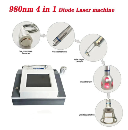 60W 980nm Diode Laser Machine – 6-in-1 Spider Vein & Nail Fungus Removal