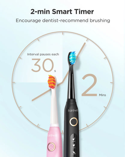 Fairywill FW-D7 Sonic Electric Toothbrush | 5 Modes | USB | Smart Timer | Travel Case