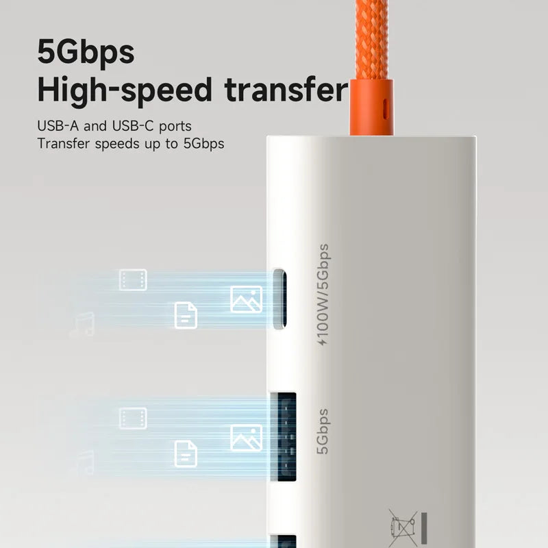 Hagibis USB-C Hub Multiport | 4K HDMI | RJ45 Ethernet | Heat Dissipation | MacBook & Laptops