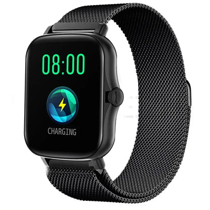 Metal magnetic watch strap for Amazfit GTS and GTR, 20mm and 22mm bracelet, made of stainless steel with adjustable magnetic clasp.